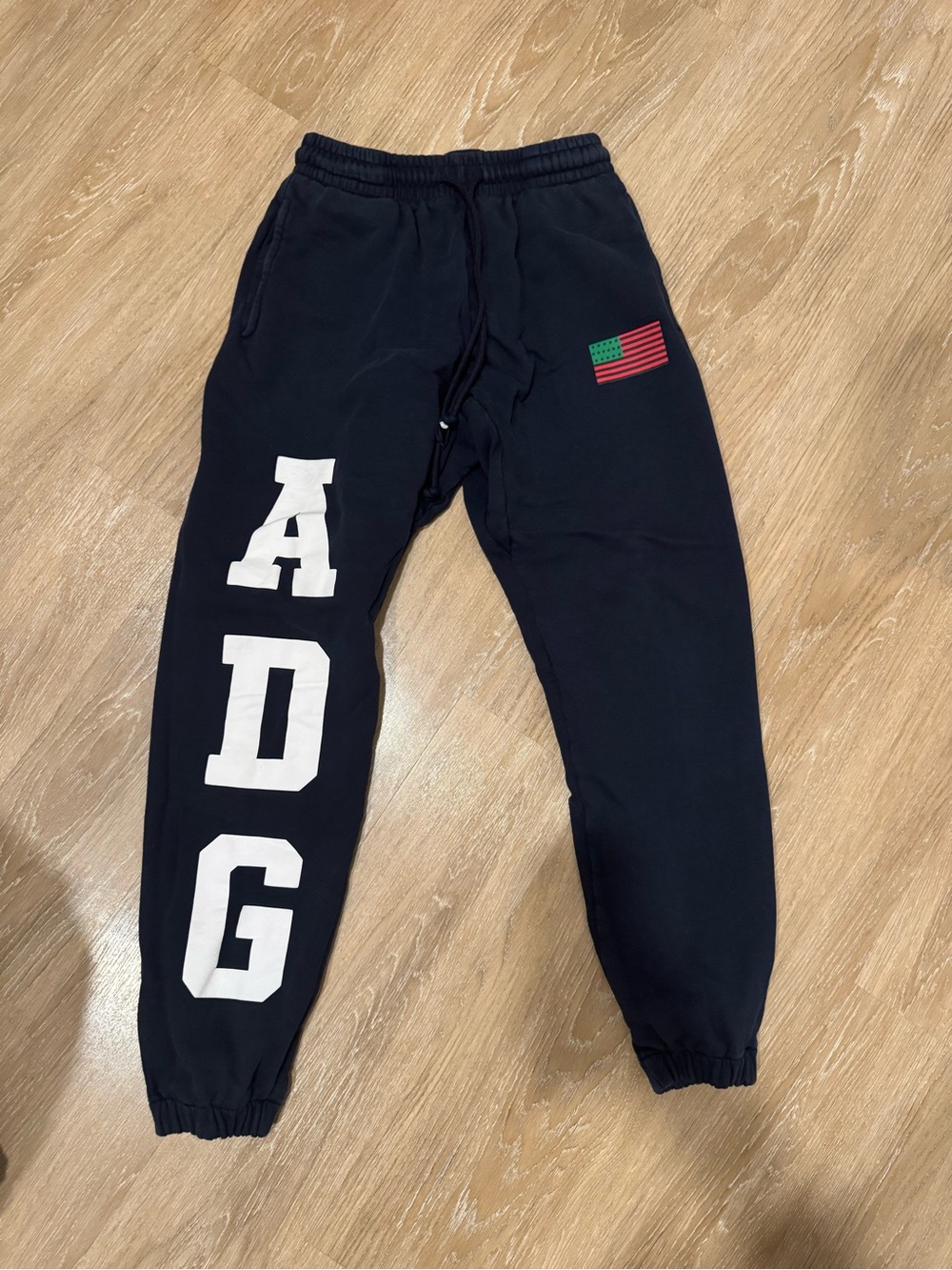 Kids Black Jogger Sweatpants with White Lettering